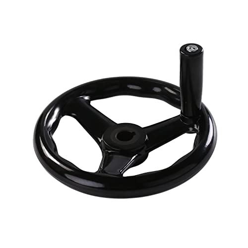 Othmro 1Pcs Round Three Hand Wheel 0.71In Center Hole Diameter 7.87In Handwheel Diameter Black Bakelite 3 Spoked Lathe Handwheel Hand Wheel With Revolving Handle For Milling Machine Lathes Grinders #TOP2