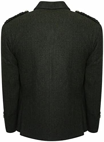 Green Tweed Wool Argyll Argyle Highland Kilt Jacket and Waistcoat Vest Scottish Wedding Dress3