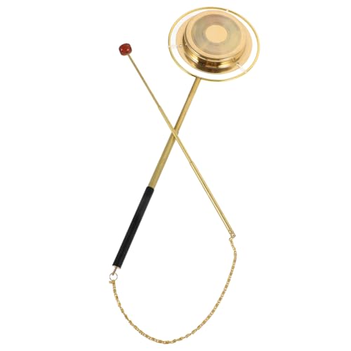 ibasenice Delicate Yin Qing Bell Handbell for Buddhism Temple Ornament Brass Bell Portable for Meditation