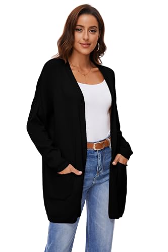 Women's 100% Cotton Lightweight Open Front Cardigans with Pockets Oversized Knit Casual Sweaters Outwear3