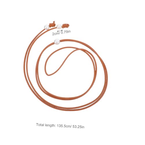 GALPADA Adjustable Pearl Waist Chain Belt for Women Versatile PU Rope Belt with Elegant Pearl Decoration for Dresses and Jeans Summer Wardrobe Essential2