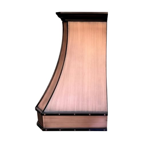 Image of SINDA Wall Mount Copper Range Hood, Hand-Crafted Copper Range Hood with High Airflow Centrifugal Blower, Includes SUS 304 Liner and Baffle Filter, High CFM Vent Motor, 54 inchWx39 inchHx24 inchD, In Stock