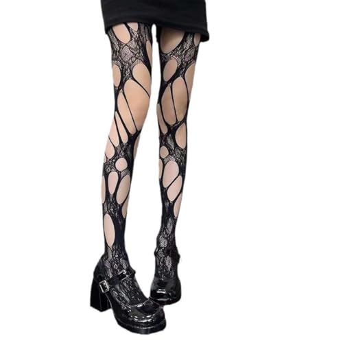 Image of Fishnet Stocking for Women Mesh Stockings Pantyhose Lolita Gothic Punk Ripped Mesh Stockings Sexy Hosiery PWZ04