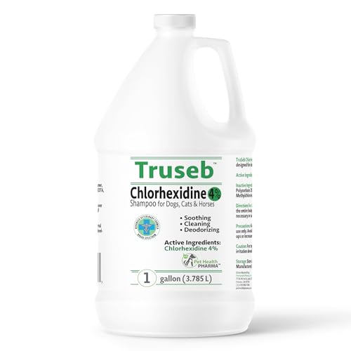 Topical Chlorhexidine 4% Shampoo for Dogs, Cats & Horses (Gallon)- with Aloe for Cleansing (USA) (Chlorhexidine 4% Shampoo, 1 Gallon)
