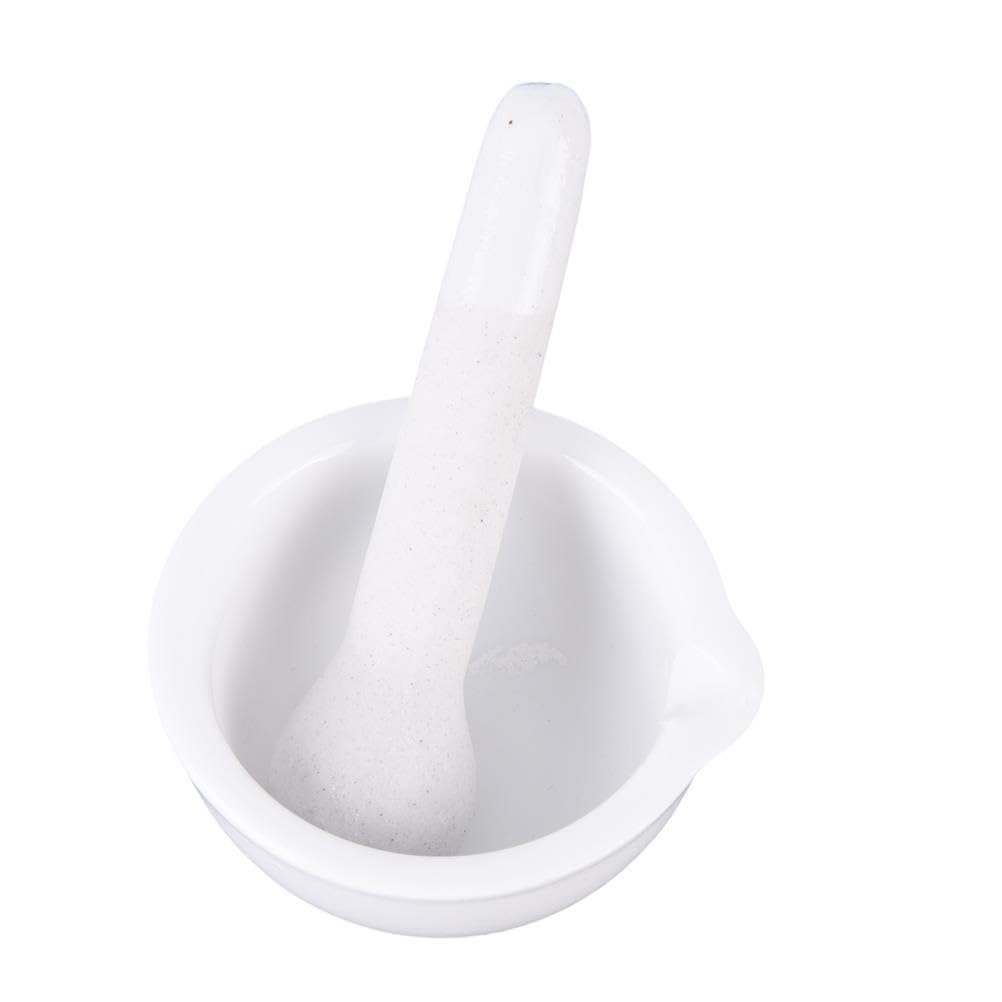 Mortero de Porcelana de 6 ml, Color Blanco Pulido