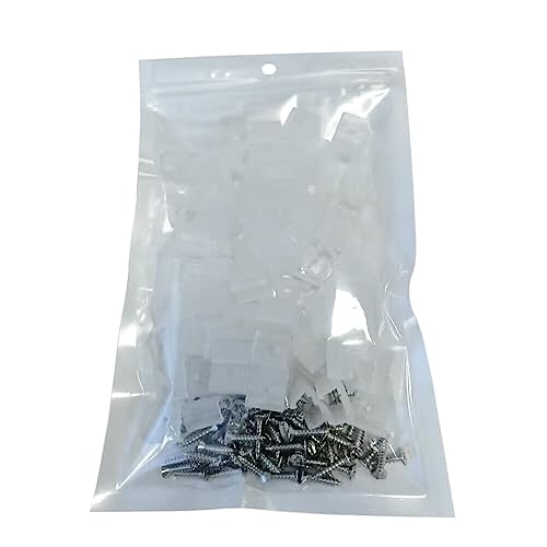 Image of 100PCS Led Neon Flex Mounting Clips for RGB Neon Led Rope Strip Lights, Led Strip Light Install Fitting Clips, Fixing Clips Accessories Silicone LED Neon Strip Lighting (100 Screws, 100 Clips)