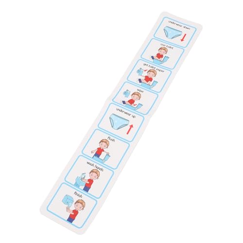 Hethlif Gráfico Visual de Entrenamiento para IR Al Baño para Niños, Horario de Aprendizaje de Inodoro Paso a Paso, Gráfico Laminado para IR Al Baño y Niños con Necesidades Especiales, Guía de Rutina