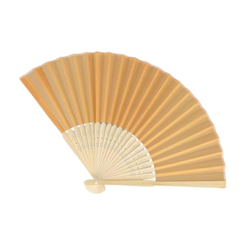 Kivivaka Style - Ventilador plegable de seda, hecho a mano, pequeño de una sola cara con 23 varillas de madera, ventilador de bolsillo portátil ligero para verano, boda, decoración de fiesta y cosplay