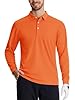 TACVASEN Tactical Polo Shirts for Men Long Sleeve Polo Lightweight T Shirt Quick Dry Running Top Orange,L #1