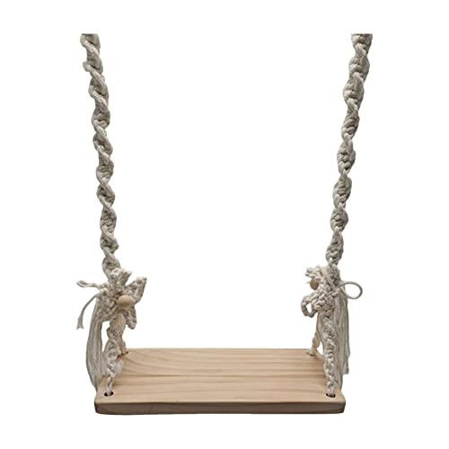 Wooden Hanging Baby Swing with Soft Safety Belt, Cozy Infant Swing Seat for Indoor & Outdoor Use, Adjustable Height, Includes Mounting Hardware – Suitable for Babies & Toddlers?Fox-Themed in Gray