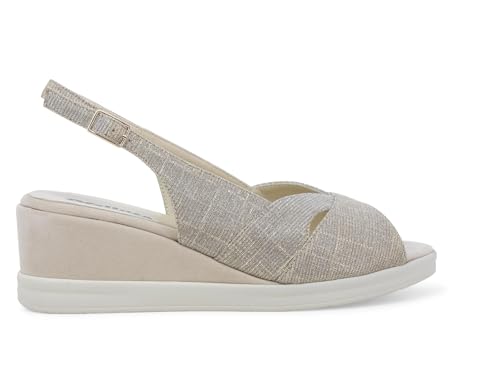 Sandale confortable femme en tissu platine r80339q élégance et finitions