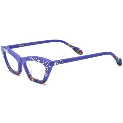 Image of HEPIDEM Multicolor Acetate Glasses Frame Women Cat Eye Eyeglasses Men Optical Spectacles 9291
