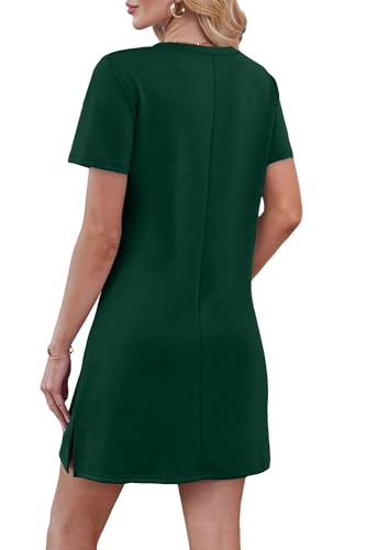 Image of RUMIA Summer Dresses for Women 2026 V-Neck Casual Sundresses T-Shirt Dress