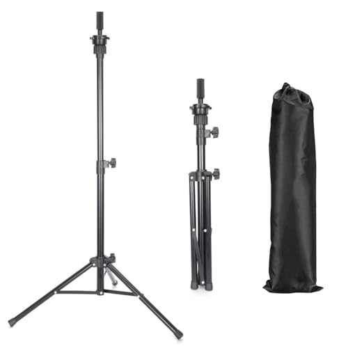 Davinona Soporte de maniquí para maniquí, trípode de peluca, ajuste de altura (90 – 120 cm) para maniquí, cabeza de maniquí, cabeza de espuma de lona, cabezal de muñeca para pelucas, entrenamiento y