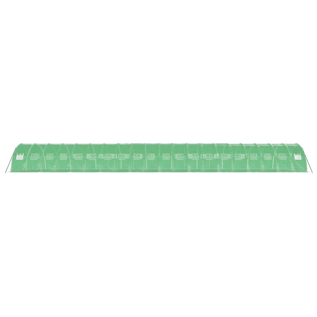 Szklarnia z ocynkowaną ramą stalową, zielona, 80 m2, 20 x 4 x 2 m, folia PE 140 g/m2, tunel foliowy do szklarni pomidorów, inspektu, uprawy i ochrona przed mrozem w ogrodzie