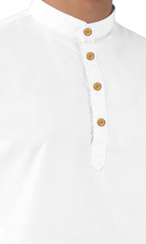 Chandrakala Men's Tunic Cotton Kurta Pajama Set Indian Casual Yoga Dress (MK101)4