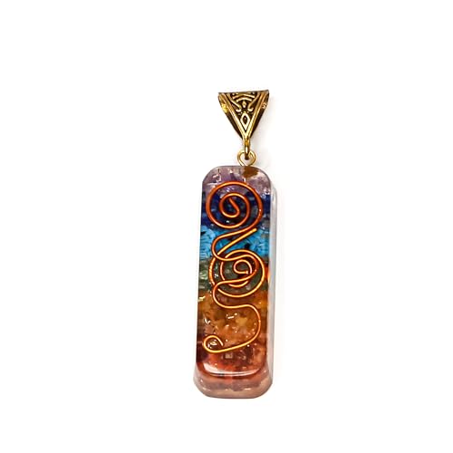 Image of Orgonite Pendant with Power Symbol Handmade Resin Energy Amplifier Necklace