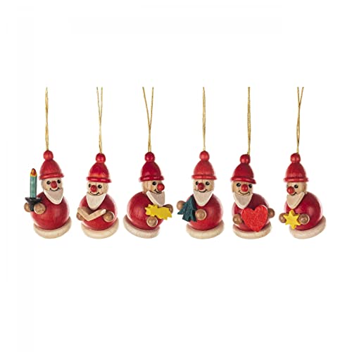 Père Noël déco arbre de Noël lot de 6 figurines pour table de réveillon - 2