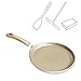 Padella per Crepes Induzione Pentola per Pancake Crepes Antiaderente Padella Piatta Crepes Piadine Acciaio al Carbonio Piastra Crepes per Frittelle Focaccina Uova 20 cm con Utensili da Cucina