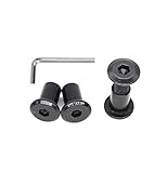 binifiMux 10 Set M8 x 15mm Black Hex Key Drive Socket Cap Furniture Bolt w/ M8 x 15mm Barrel Dowel Nut