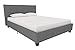 DHP Rose Upholstered Platform Bed with Button Tufted Headboard and Footboard, No Box Spring Needed, Queen, Gray Linen
