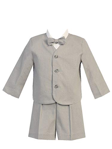 Linen Eton & Shorts Set (Light Gray, 18-24 Months)
