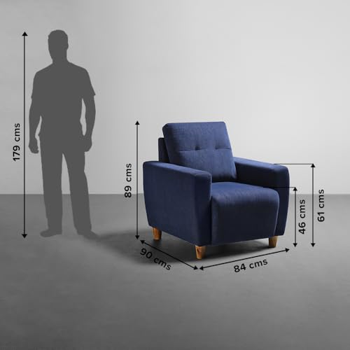Image of Sleepyhead Yolo Designed by Duroflex - 6 Seater Sofa 3+2+1 Sofa Set |Premium Fabric, Plush 3-Layer Cushioning |Buttonless Tufted & Anti-Sag Comfort |Stylish & Durable |3 Years Warranty - Berry Blue