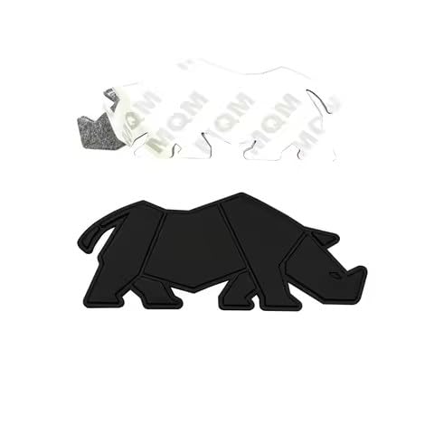 Image of VRT 3D Chrome Emblem Automotive Car, Bike Badges Logo Self Adhesive Sticker (Rhino, Black)