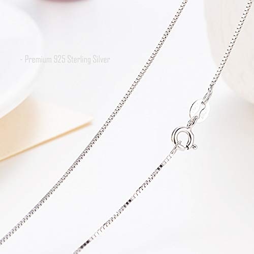 925 Sterling Silver Designer Chain 0.8MM Delicate Italian Box Chain - Super Thin & Strong Lovely Necklaces3