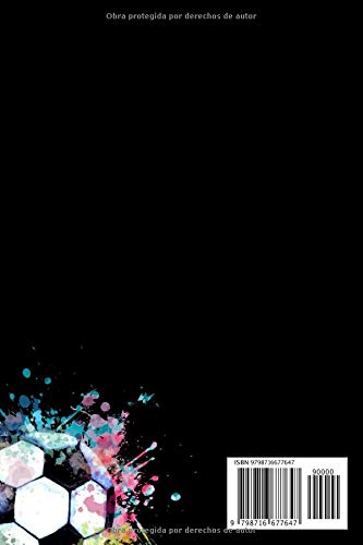 Miniatura 2 de Notebook - balón de fútbol frente a salpicaduras de color hecho de acuarelas para atletas, jugadores de fútbol Cuaderno A5 120 páginas para el ... y