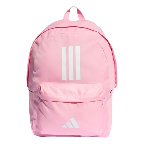 adidas Unisex Classic Three Stripes Backpack Back to School, True Pink/White, One Size