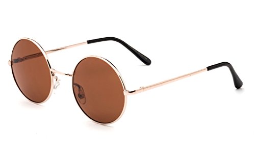 Junior 60's Vintage Round Kids Sunglasses Metal Rim Hippie Flash Lens Spring Arm2