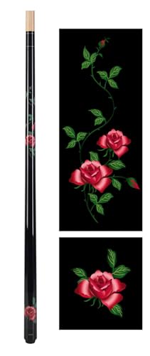 Taco de billar con diseño rosa negra 58 pulg miniatura 4