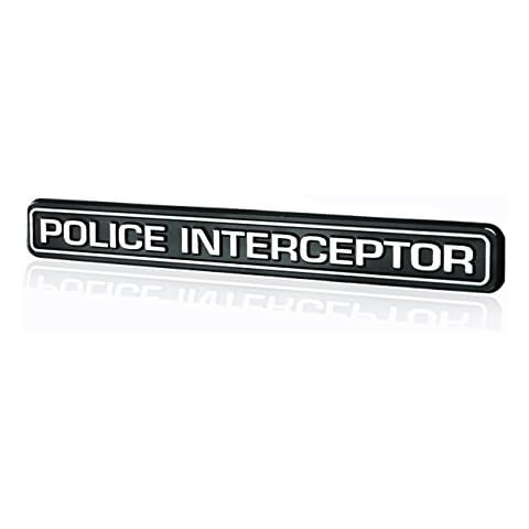 Police Interceptor Emblem Badge in Black & Chrome - 6.75" Long Cover