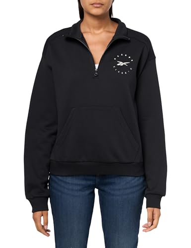Reebok Damen Id Energy Fleece Midlayer Sweatshirt, Schwarz, XXS Reebok Damen Id Energy Fleece Midlayer Sweatshirt, Schwarz, XXS