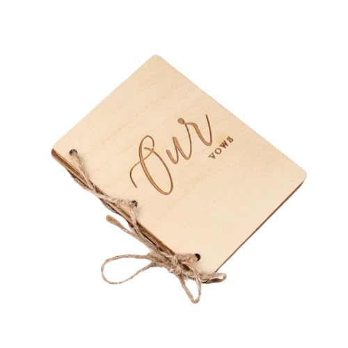 WEKADRIN - WEKADRIN 1 Paar Hölzerne Ehegelübde Broschüren Robustes Gelübde Notizbuch mit Recyceltem Holzdeckel Rustikale Hochzeitsdekoration für Braut und Bräutigam Erinnerung für Zeremonie