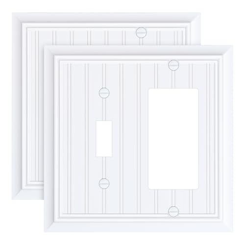 2-Pack Beadboard Bamboo Combo Toggle/Decorator Light Switch Cover Plate