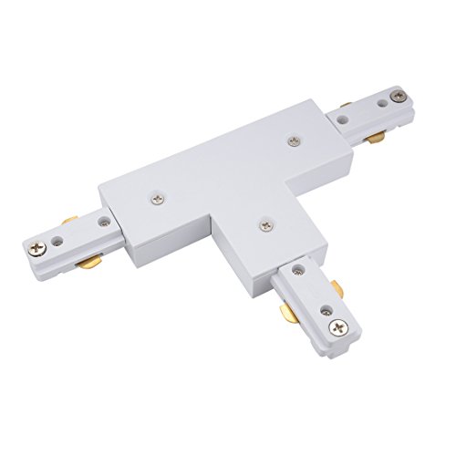 IIVVERR Track Connector 3-Wire 3-Way T Shape Rail Joiner Light Mounted Fitting White (Conector de riel 3-Wire 3-Way T Shape Joiner Montado en