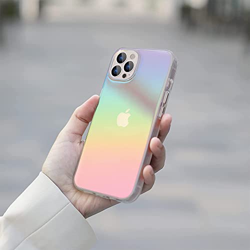 Maggie Clear Acrylic Hard Back Iridescent Florescent Case For Iphone 14 Pro Max, Shock Absorbing Drop Protection Back Cover #TOP4
