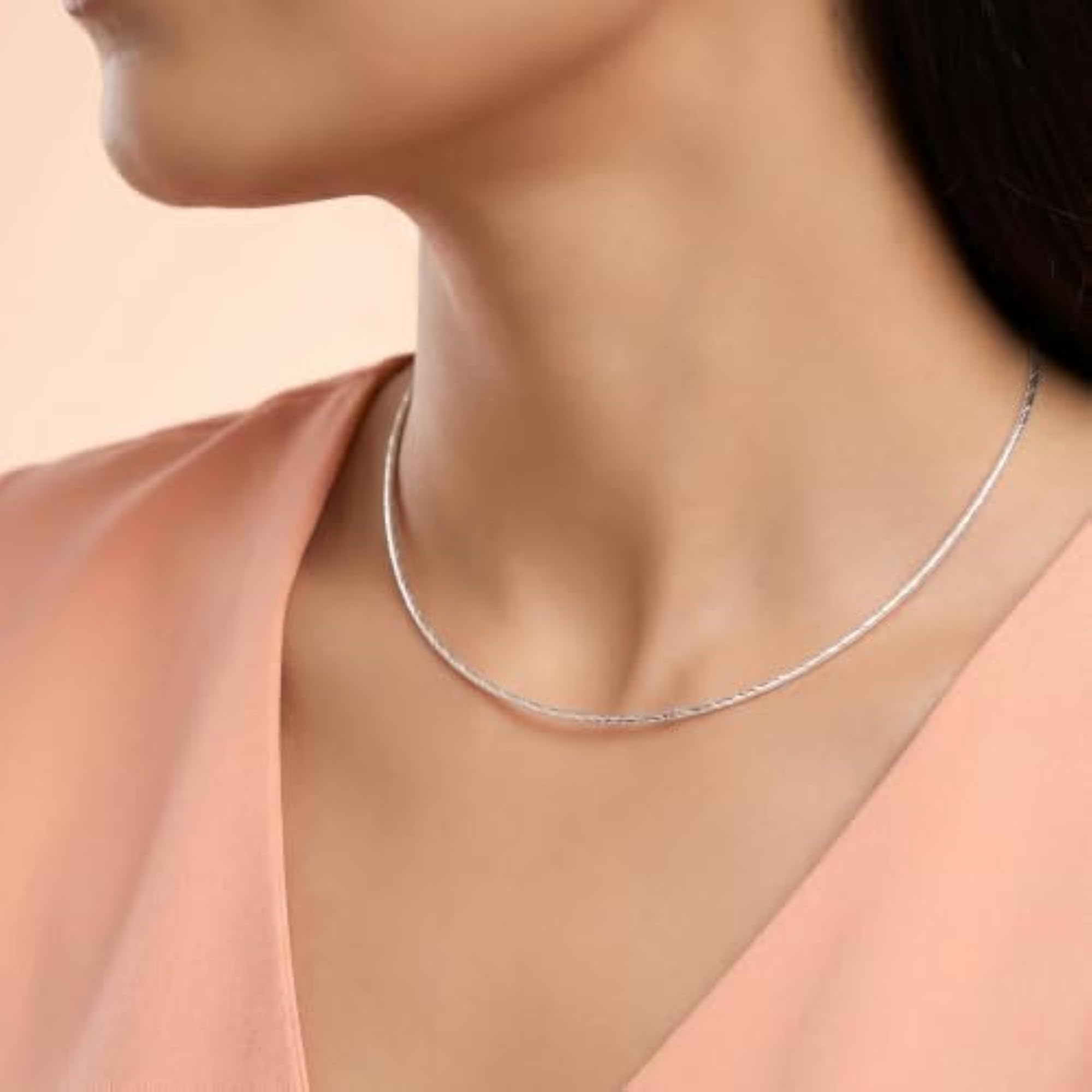Women's Pure Silver Neck Chain, Elegant Gift