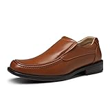 Bruno Marc Men's Goldman-02 Slip on Leather Lined Square Toe Dress Loafers Shoes for Casual Weekend Formal Work,Size 14,Brown,GOLDMAN-02