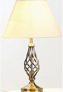 Village At Home Barley Twist Table Lamp, 60 W, Antique Brass with Natural Shade