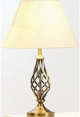 Village At Home Barley Twist Table Lamp, 60 W, Antique Brass with Natural Shade