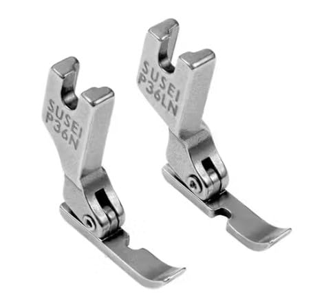 p36ln/p36n left & right zipper pressure foot, suitable for industrial sewing machine like juki, jack, zoje (silver, p36ln/p36n), set of 2 pcs