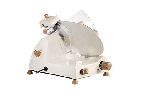 FAC - Elektrisches Allesschneider Curvy Line C220-Lama 22 cm - Herausnehmbare Kammerplatte + Kit Olivenholz - Creme – Bild 3