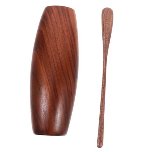 Cabilock 1Set Multi Functional Walnut Tea Ceremony Tool Includes Tea Leaf Scoop and Utensils Holder Accessory for Tea Lovers Home Office and Tea Shops