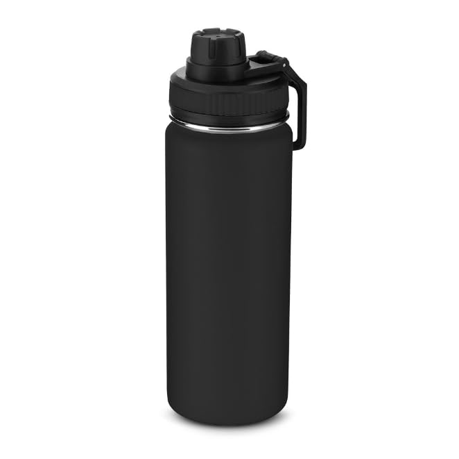 Garrafa com Alça e Bico 780ml em Aço Inox Preta