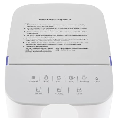 Błyskawiczny dozownik wody instant, 5 ustawień temperatury, szybkie ogrzewanie w sekundach, 3L pojemność, cicha praca dla kawy Kitchen Countertop Use