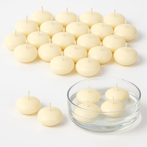 Super Z Outlet 1 3/4' Unscented Natural Color Water Floating Mini Candle Discs for Weddings, Home...