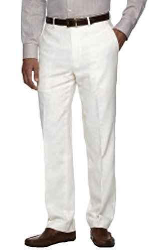 Chaps Men's Linen Classic-Fit Pants (32W/30L, Antique White)